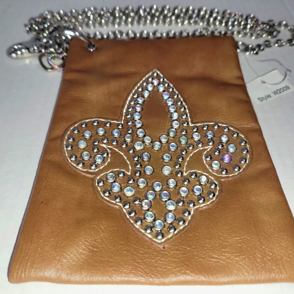 Fleur de Lis Crossbody Small Purse - Smart Phone Bag for Mardi Gras New Orleans - Picture 3 of 5
